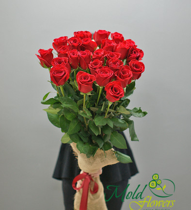 25 Premium Dutch Red Roses 80-90 cm (to order, 10 days) photo 394x433